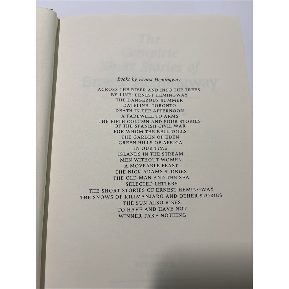 The Complete Short Stories of Ernest Hemingway 1987 HCDJ Finca Vigia Edition - Picture 4 of 13